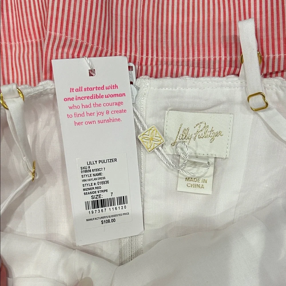 Lilly Pulitzer Pink and White Striped Kids Dress - Picture 3 of 3